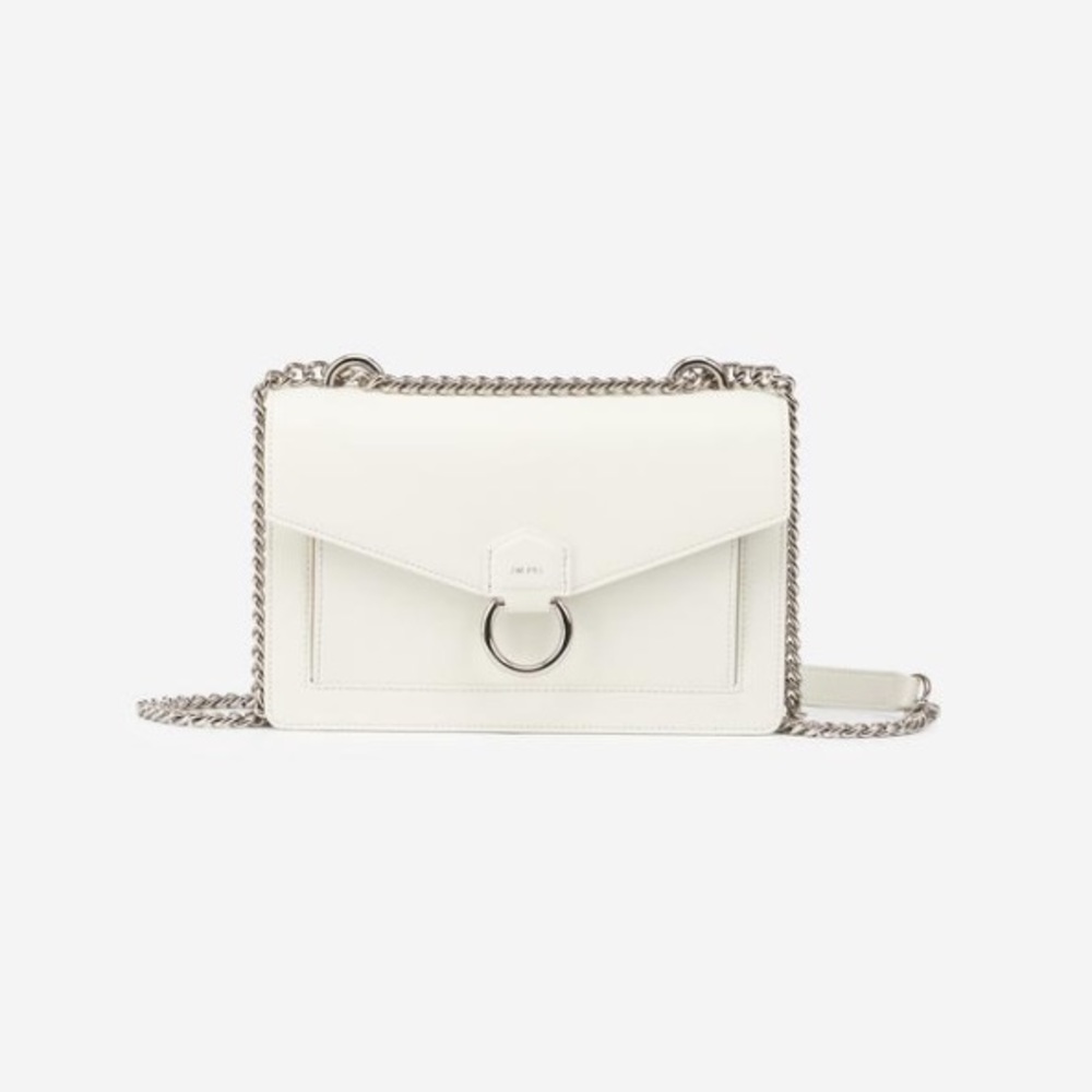 Envelope chain crossbody bag in white